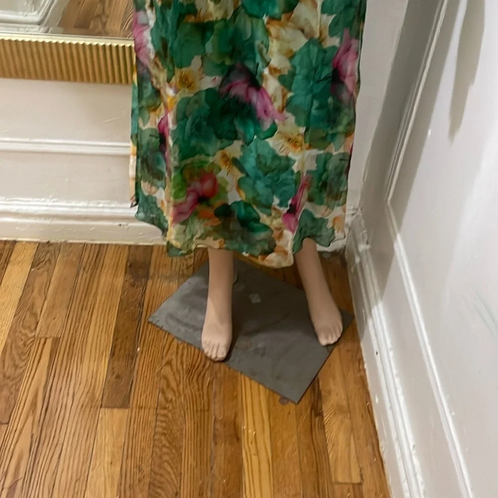 Le Ragazze Green Floral Dress made in Italy